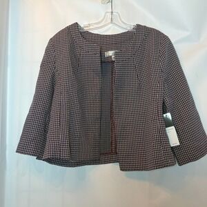NWT D. Vine Womens Tweed Blazer Jacket 16P Open Front Classic Career Office Work